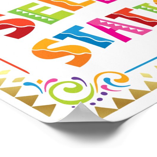 セルフィエステーションフィエスタパーティーサインプリント ポスター (角)