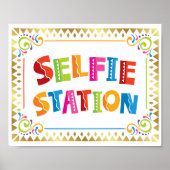 セルフィエステーションフィエスタパーティーサインプリント ポスター (正面)