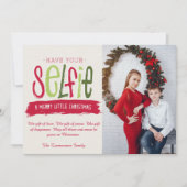 セルフィークリスマスグリーティングカード 招待状 (正面)