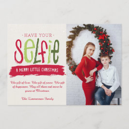 セルフィークリスマスグリーティングカード 招待状