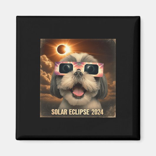 セルフィーシーズー(犬)Tzuキッズメンズ太陽のエクリプス マグネット (正面)