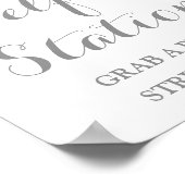 セルフィーステーション ウェディングサイン ピンク ウォーターカラー フラワーズ ポスター (角)