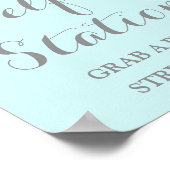 セルフィーステーション ウェディングサイン ピンク ウォーターカラー ブルー ポスター (角)