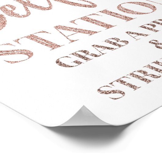 セルフィーステーション ウェディングサイン ローズゴールド ポスター (角)