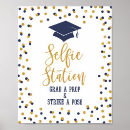 セルフィーステーション ネイビー 卒業パーティー サイン