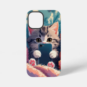 セルフィータイム – かわいい子猫とスマートフォン iPhone 12 MINIケース