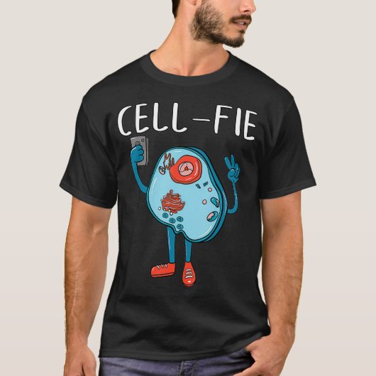 セルフィー生物学生物学者先生セルフィー Tシャツ (正面)