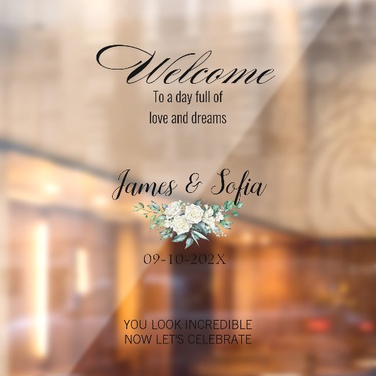 セルフィー結婚鏡の歓迎披露宴フローラ ウィンドウサイン (シート2)