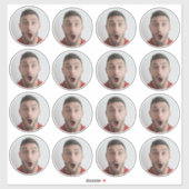 セルフィー |おもしろい誕生日バチュラーパーティ顔 シール (シート)