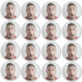 セルフィー |おもしろい誕生日バチュラーパーティ顔 シール (正面)