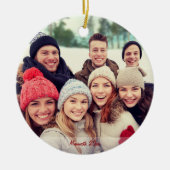 セルフィー・メリークリスマスオーナメント赤 セラミックオーナメント (正面)