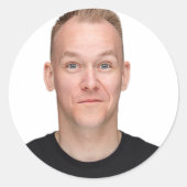 セルフィー | 面白い誕生日独身パーティ あなたの顔 ラウンドシール (正面)