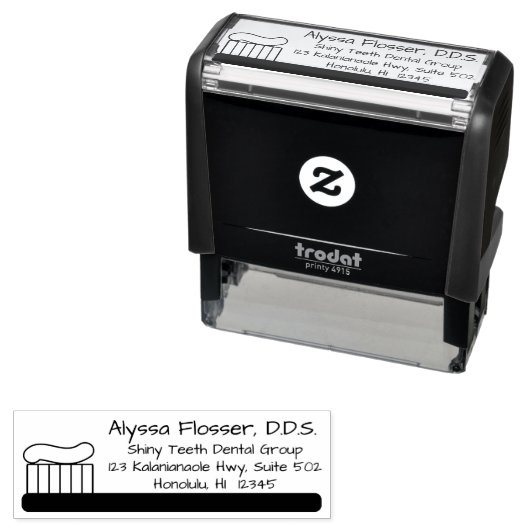セルフインキング歯科用ゴム印紙歯ブラシアドレス セルフインキングスタンプ (インサイチュ)