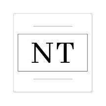 セルフインキング2イニシャルモノグラムボーダースタンプ