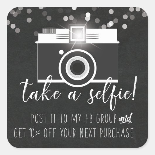 セルフカスタマーロイヤリティステッカーの使用 スクエアシール (正面)