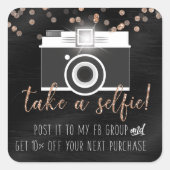 セルフカスタマーロイヤルティステッカーブラックペイントを使用 スクエアシール (正面)