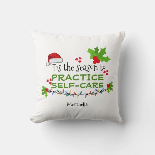 セルフクリスマスのメンタルヘルス気にシーン クッション (正面)