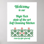 セルフクリーニングキッチンの姿勢とおもしろい ポスター (正面)