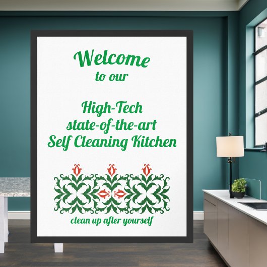 セルフクリーニングキッチンの姿勢とおもしろい ポスター