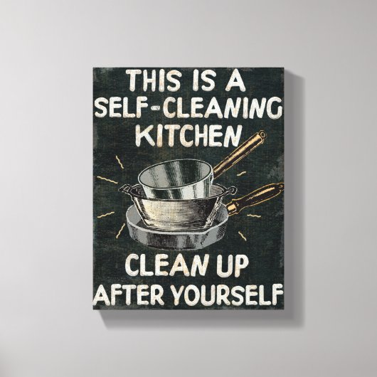 セルフクリーニングキッチン キャンバスプリント (正面)