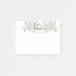 セルフケアのためのフローラルデイリーチェックリスト ポストイット