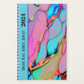 セルフゴールやる気を起こさせる引用文水色インクデザイン プランナー手帳 (正面)