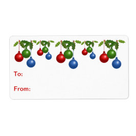 セルフスティックギフトラベル:色のクリスマスボール ラベル