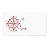 セルフスティッククリスマスプレゼントラベル:スノーフレーク ラベル (正面)