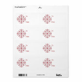 セルフスティッククリスマスプレゼントラベル：スノーフレーク ラベル (フルシート)