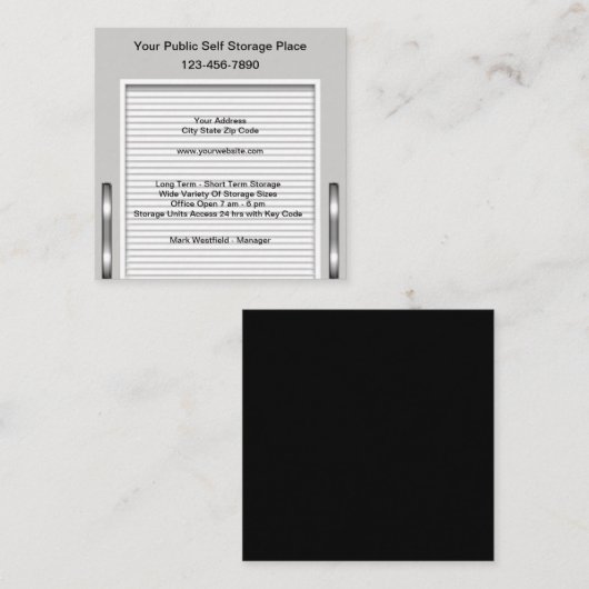 セルフストレージおよび移動サービスの名刺 スクエア名刺 (正面/裏面)