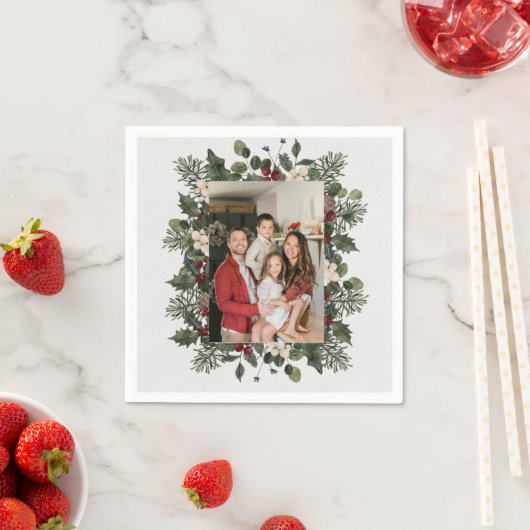 セルフフォトアップロード |ご家族のおもしろいパーティー スタンダードカクテルナプキン (インサイチュ)