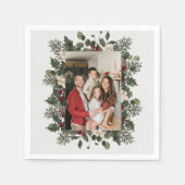 セルフフォトアップロード |ご家族のおもしろいパーティー スタンダードカクテルナプキン (正面)