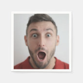 セルフフォトアップロード |顔おもしろいパーティー スタンダードカクテルナプキン (正面)