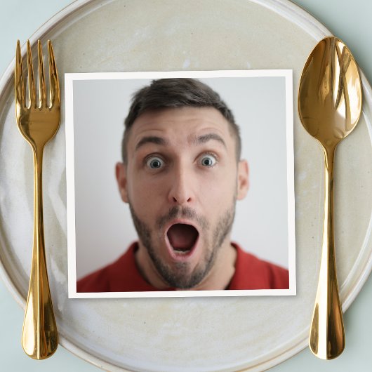 セルフフォトアップロード |顔おもしろいパーティー スタンダードカクテルナプキン