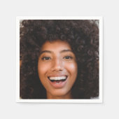 セルフフォトアップロード |顔おもしろいパーティー スタンダードカクテルナプキン (正面)