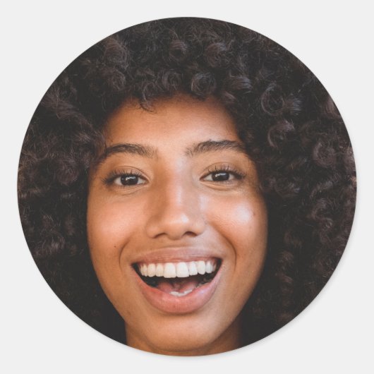 セルフフォトアップロード |顔おもしろいパーティー ラウンドシール (正面)