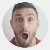 セルフフォトアップロード |顔おもしろいパーティー ラウンドシール (正面)