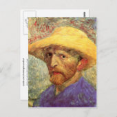 セルフポートレイトストローハット(F526)ヴァンゴッホファインアート ポストカード (正面/裏面)