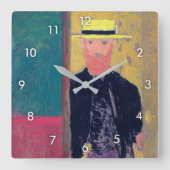 セルフポートレイト(ひげを生やした男)、エドウアール・ヴィイラード スクエア壁時計 (正面)