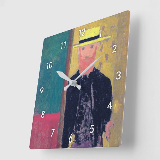 セルフポートレイト(ひげを生やした男)、エドウアール・ヴィイラード スクエア壁時計 (傾斜)