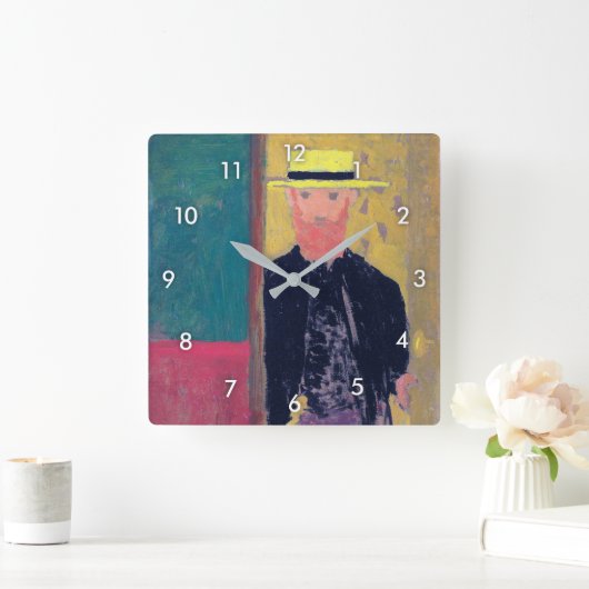 セルフポートレイト(ひげを生やした男)、エドウアール・ヴィイラード スクエア壁時計 (ホーム)