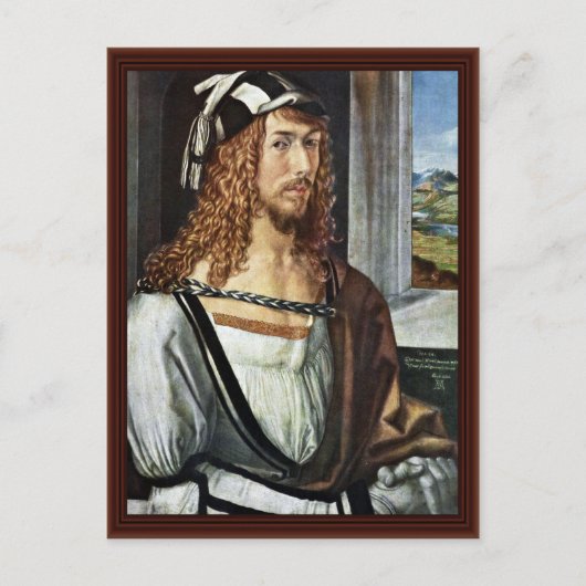 セルフポートレイト、by Albrecht Durer ポストカード (正面)