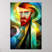 セルフポートレイト – Cubistバインスパイアン・ゴッホ ポスター (正面)