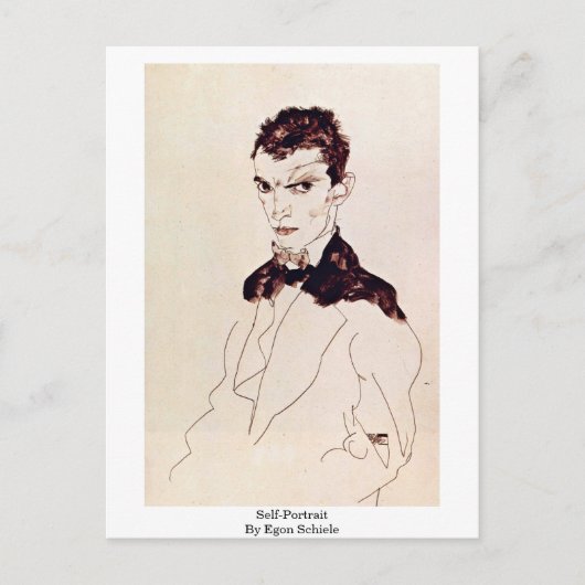 セルフポートレイト(Egon Schiele) ポストカード (正面)