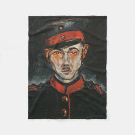 セルフポートレイト（Walter Gramatte著） フリースブランケット