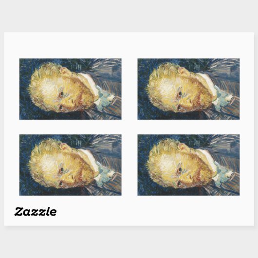 セルフポートレイトVincent van 素晴らしゴッホア絵画ート 長方形シール (シート)