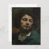 セルフポートレートまたは、パイプを持つ男， c.1846 ポストカード (正面/裏面)