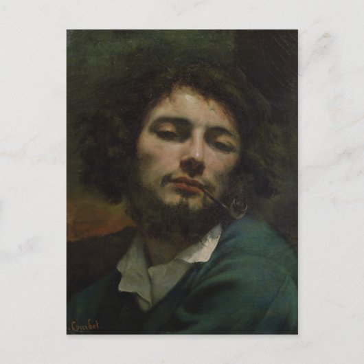 セルフポートレートまたは、パイプを持つ男, c.1846 ポストカード (正面)