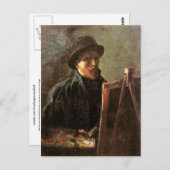セルフポートレート、ダークハット、イーゼルヴァンゴッホファインアート ポストカード (正面/裏面)