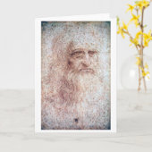 セルフポートレート、レオナルド・ダ・ヴィンチ カード (黄色い花)